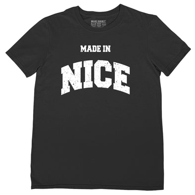 T-Shirt Noir Homme Nom de Ville Made in Nice