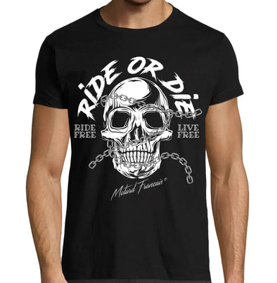 T-Shirt Moto Noir Homme | Ride Or Die | idée cadeau motard biker | manches courtes, coton Maxi-Shirt