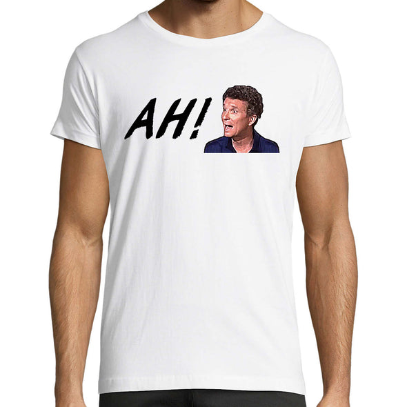 T-Shirt humoristique AH ! parodie Denis Brogniart  | humour | 100% coton | idée cadeau fan de koh lanta