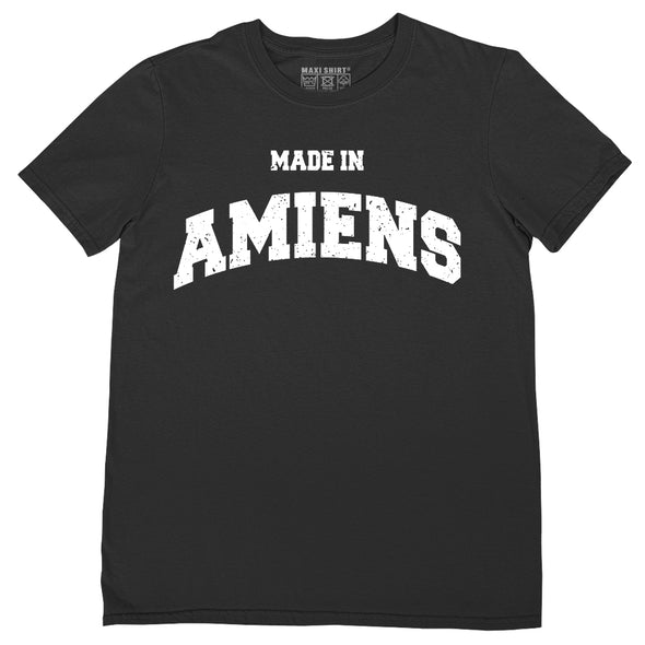 T-Shirt Noir Homme Nom de Ville Made in Amiens