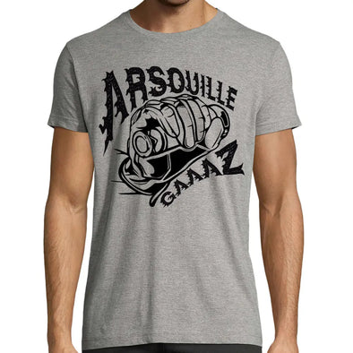 T-Shirt Gris Homme Moto Arsouille | idée cadeau Motard | 100% coton manches courtes Maxi-Shirt
