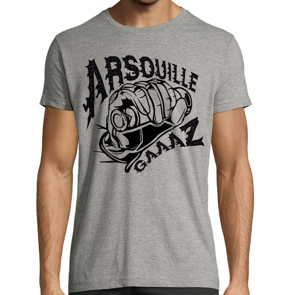 T-Shirt Arsouille Motard, gris chiné