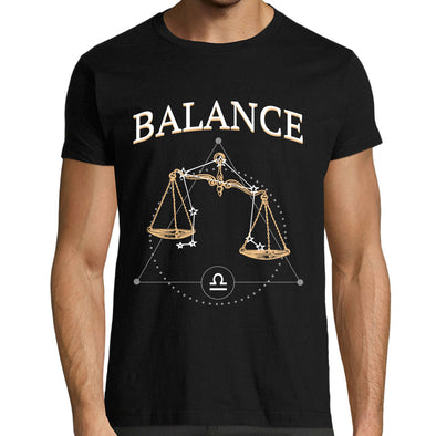 T-Shirt noir Balance | 100% coton | Signe Astrologique | Horoscope | Astrologie