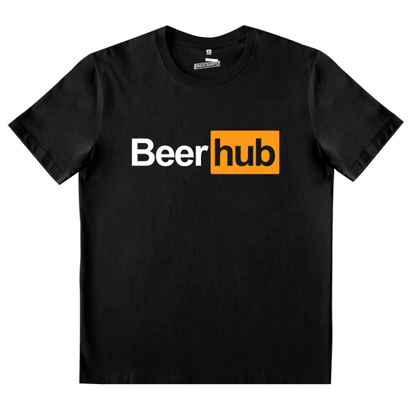 T-shirt noir Beer Hub | 100% coton | idée cadeau homme bière