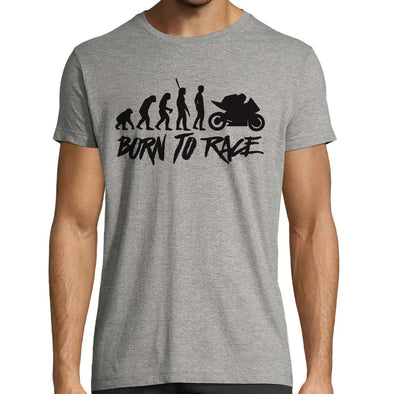 T-Shirt motard Born to Race gris chiné Maxi-Shirt
