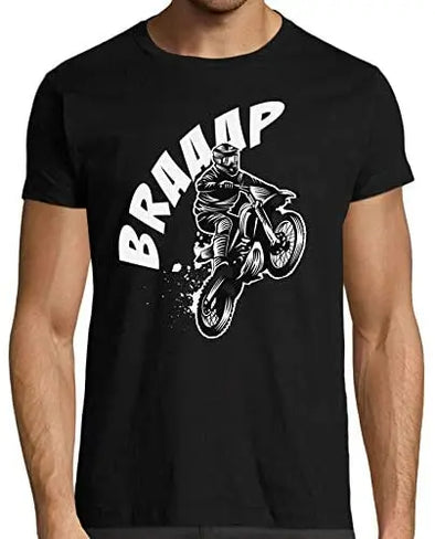 T-Shirt Noir Motocross Braaap Maxi-Shirt