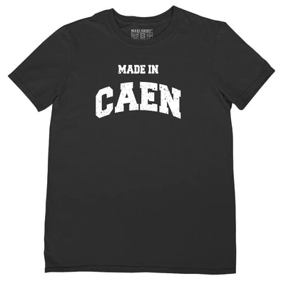 T-Shirt Noir Homme Nom de Ville Made in Caen Maxi-Shirt