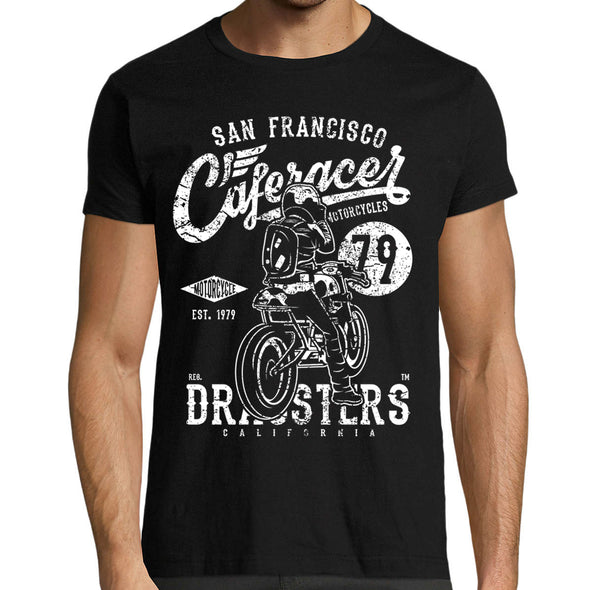 T-Shirt Moto Cafe Racer Noir San Francisco