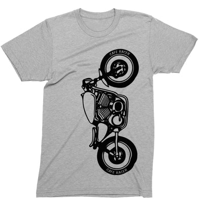 T-Shirt gris chiné Homme manches courtes | Moto cafe racer | look biker idée cadeau motard