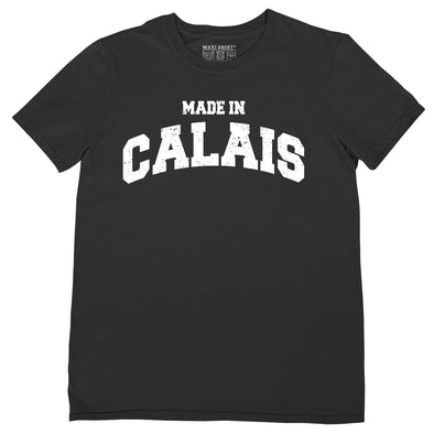 T-Shirt Noir Homme Nom de Ville Made in Calais Maxi-Shirt