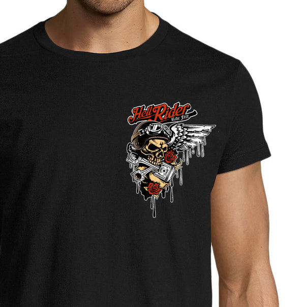 T-Shirt noir logo Coeur Hell Rider