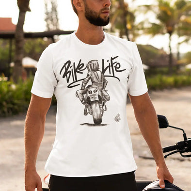 T-Shirt Moto Blanc Bikelife Crayonné Maxi-Shirt