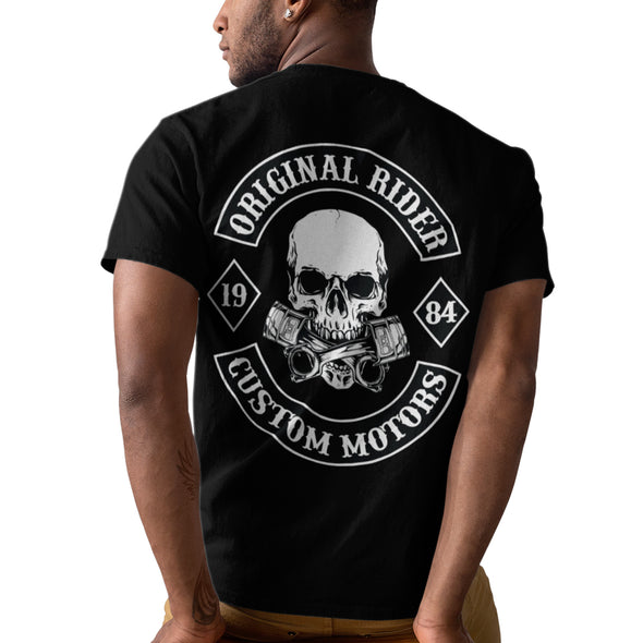T-Shirt Motard Personnalisable | Remplacez les textes et numéros, tee shirt moto personnalisé | crew logo dos, chapter, motorcycle club