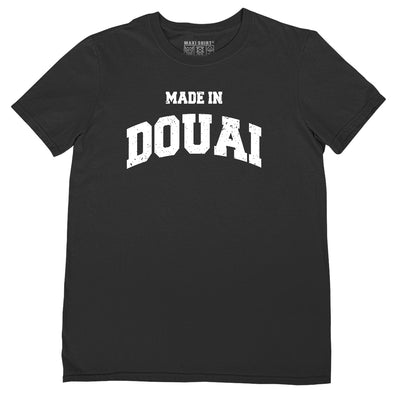 T-Shirt Noir Homme Nom de Ville Made in Douai