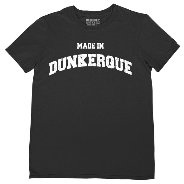 T-Shirt Noir Homme Nom de Ville Made in Dunkerque
