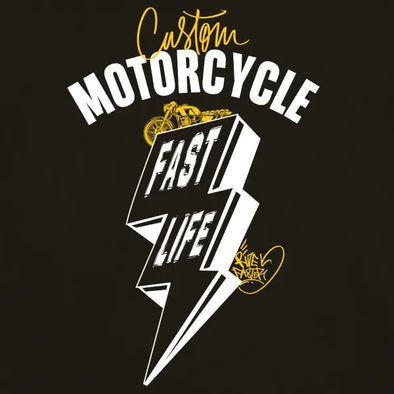 T-Shirt Moto Cafe Racer Fast Life Maxi-Shirt
