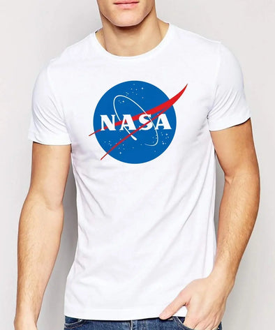T-Shirt Blanc Homme Nasa | 100% coton | Grammage lourd 190gr/m² Maxi-Shirt