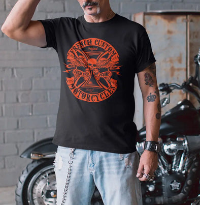 T-Shirt Noir French Custom Motorcycles Maxi-Shirt