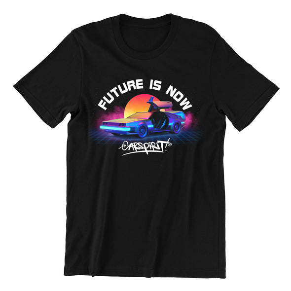 T-Shirt De Lorean Noir Future is Now
