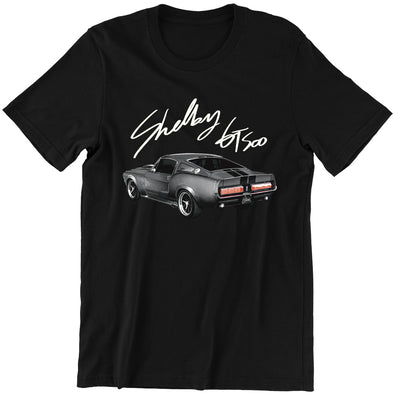 T-Shirt noir Homme Illustration Shelby gt 500 | 100% coton