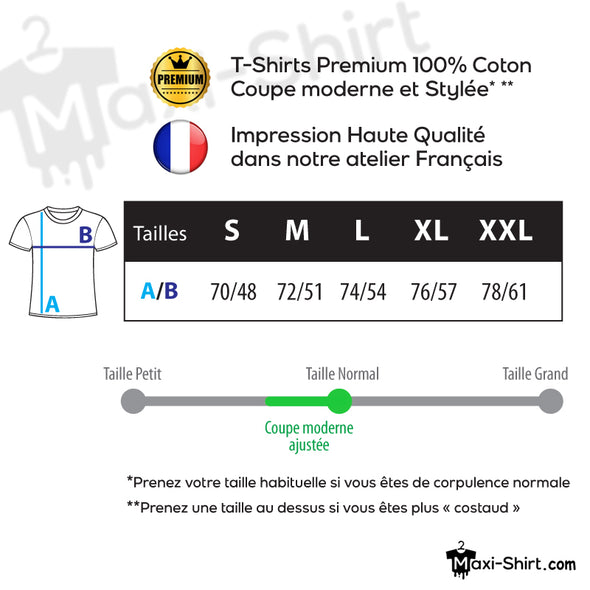 T-Shirt Noir Homme Nom de Ville Made in Caen