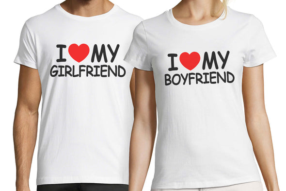T-Shirts (x2) pour couple, 100% coton, coupe ajustée, idée cadeau saint valentin
