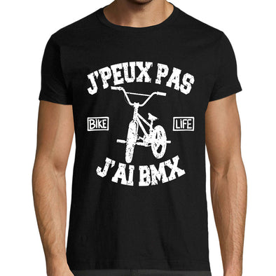 T-Shirt Noir BMX | j'peux Pas J'Ai BMX | 100% Coton