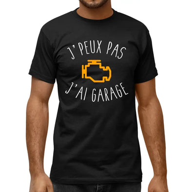 T-Shirt Humour Mécano | J'peux Pas J'Ai Garage | Voyant Moteur | 100% Coton Maxi-Shirt