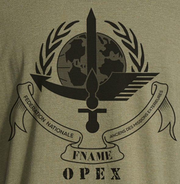 T-Shirt Logo Face Armée FNAME Opex Kaki Chiné