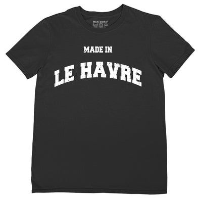 T-Shirt Noir Homme Nom de Ville Made in Le Havre