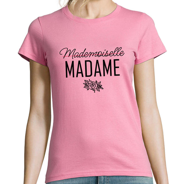 T-Shirt femme | Madame | 3 couleurs au choix | Madame | evjf | 100% coton, tissu épais, coupe ajustée