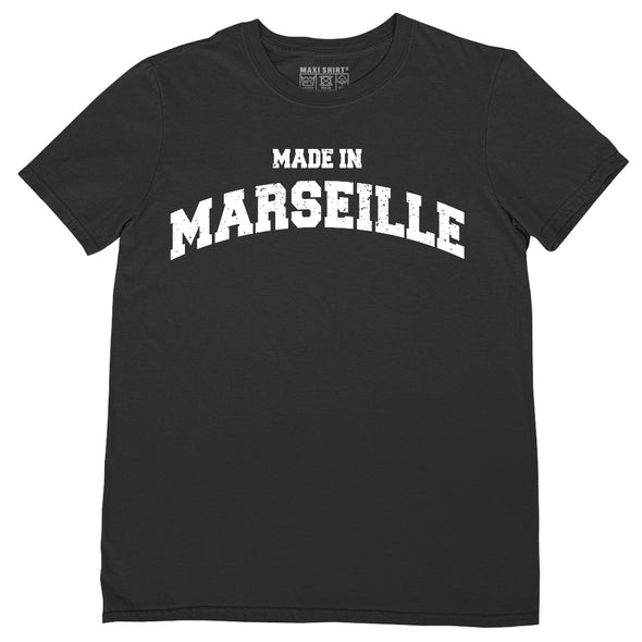 T-Shirt Noir Homme Nom de Ville Made in Marseille