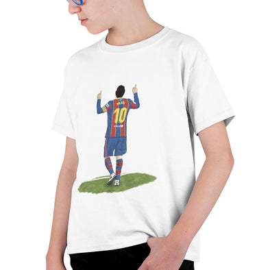 T-Shirt Garçon | Illustration Messi au Barça | idée Cadeau Foot