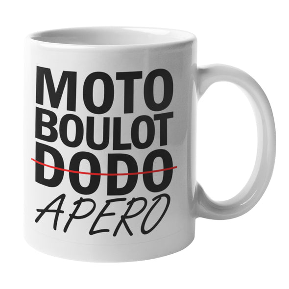 Mug en céramique | humour Motard, Moto Boulot Dodo Apéro
