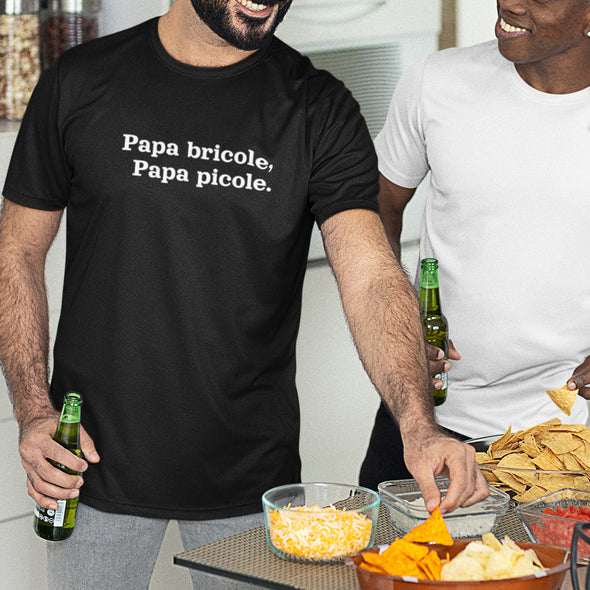 T-Shirt Homme Humour Papa Bricole Papa picole | 100% Coton | idée Cadeau fête des pères…