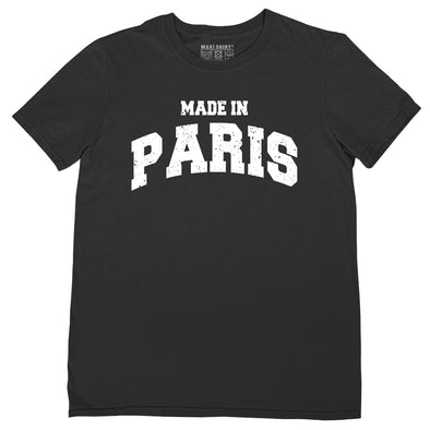 T-Shirt Noir Homme Nom de Ville Made in Paris