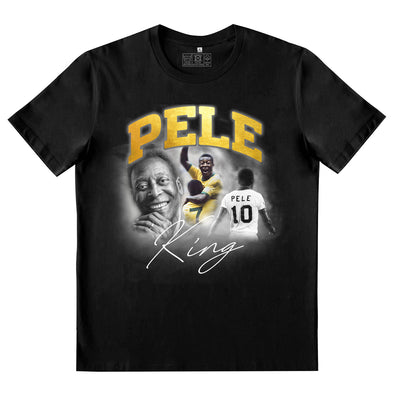 T-Shirt roi Pelé la légende du football brésilien | Vintage Old school design | 100% coton Bio, épais, coupe régulière | Doux et confortable