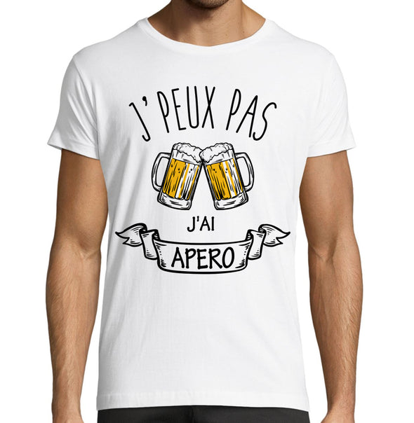 T-Shirt Humour J'peux pas J'ai Apéro - Chopes de bières - vu dans la série canal le Flambeau