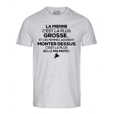 T-Shirt Moto drôle, j'ai la plus grosse, 100% coton, manches courtes, idée cadeau motard maxishirt.fr
