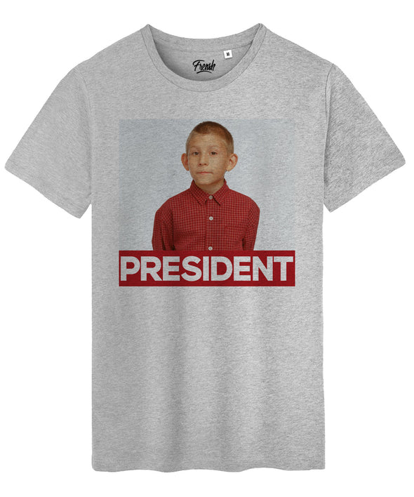T-Shirt Gris chiné Dewey President | 100% coton | idée cadeau fan série Malcolm