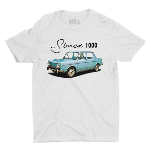 T-Shirt vintage homme | Simca 1000 | 100% coton, coupe régulière | idée cadeau fan voiture ancienne