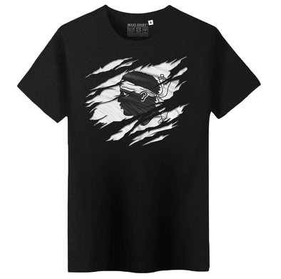 T-Shirt Noir Homme Drapeau Corse