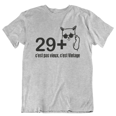 T Shirt 30 ans homme | gris chiné | idée cadeau t-shirt anniversaire | humour chat