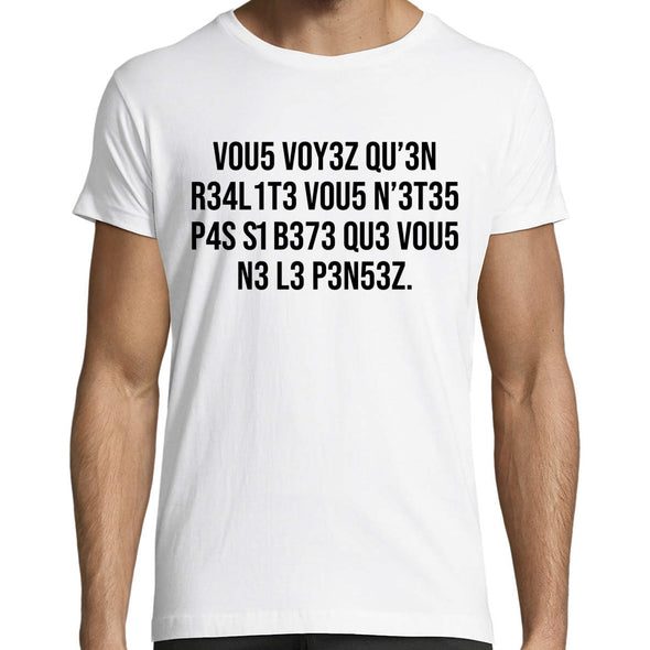 T-Shirt Blanc Humour Homme | Vous n'êtes pas si bête | 100% coton, coupe régulière | idée cadeau drôle