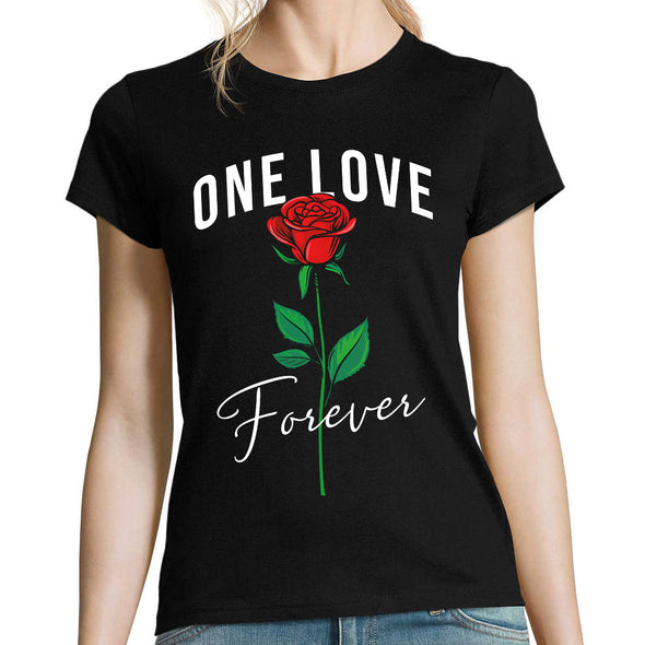 T-Shirt ONE LOVE Forever | Coupe femme ou homme | 100% coton | idée cadeau couple ou Saint Valentin
