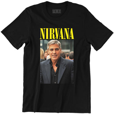 T-Shirt humour Erreur Nirvana | Georges clooney | vintage old school | idée cadeau drôle | 100% coton
