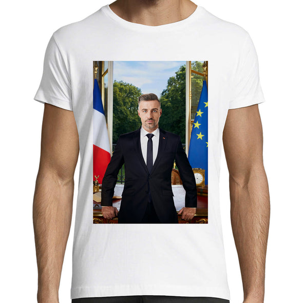 T-Shirt Présidentiel personnalisable avec votre Photo à la place du président | 100% coton coupe régulière