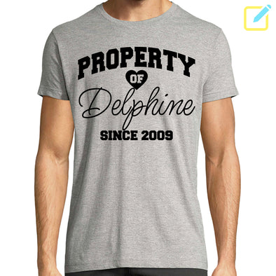 T-Shirt Homme Saint valentin à personnaliser | Vintage College Property of |  idée cadeau | 100% coton