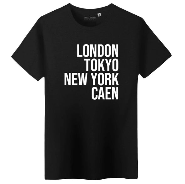 T-Shirt Ville Personnalisable | London Tokyo New York | Coupe Homme ou Femme | 100% coton