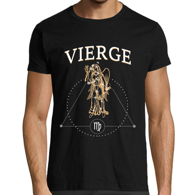 T-Shirt noir Vierge | 100% coton | Signe Astrologique | Horoscope | Astrologie